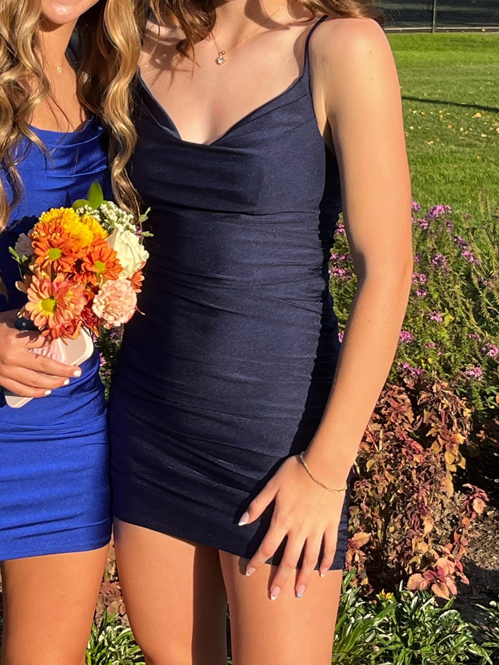Navy Blue Windsor Homecoming Dress - Small